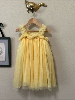 START UP KIDS | Yellow Tulle Butterfly Sparkle Girl's Party Dress Size 3T